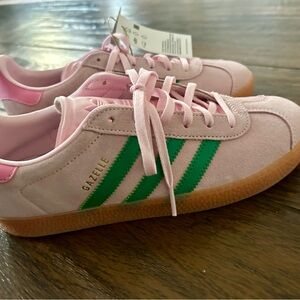 Adidas Gazelle Pink and Green Sneakers NWT!